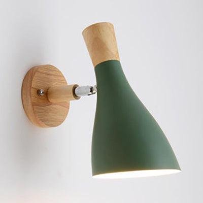 Metal Wood Horn Wall Lamp Macaroon 1 Light Wall Light for Living Room Child Bedroom Green Clearhalo 'Wall Lamps & Sconces' 'Wall Lights' Lighting' 32578