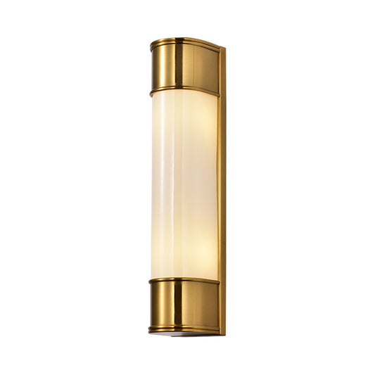 Opal Glass Tubular Wall Lighting Modernism 2 Heads Black/White/Gold Sconce Light Fixture for Bedroom Clearhalo 'Cast Iron' 'Glass' 'Industrial' 'Modern wall lights' 'Modern' 'Tiffany' 'Traditional wall lights' 'Wall Lamps & Sconces' 'Wall Lights' Lighting' 326019