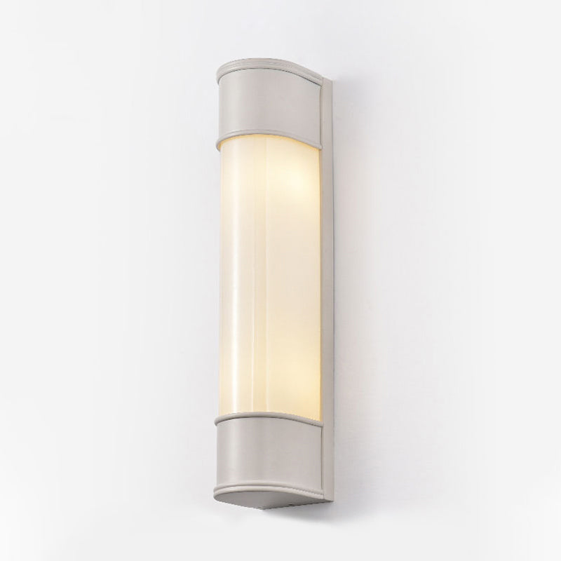 Opal Glass Tubular Wall Lighting Modernism 2 Heads Black/White/Gold Sconce Light Fixture for Bedroom Clearhalo 'Cast Iron' 'Glass' 'Industrial' 'Modern wall lights' 'Modern' 'Tiffany' 'Traditional wall lights' 'Wall Lamps & Sconces' 'Wall Lights' Lighting' 326023