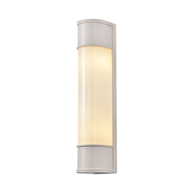 Opal Glass Tubular Wall Lighting Modernism 2 Heads Black/White/Gold Sconce Light Fixture for Bedroom Clearhalo 'Cast Iron' 'Glass' 'Industrial' 'Modern wall lights' 'Modern' 'Tiffany' 'Traditional wall lights' 'Wall Lamps & Sconces' 'Wall Lights' Lighting' 326024