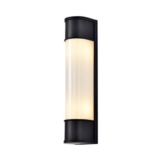 Opal Glass Tubular Wall Lighting Modernism 2 Heads Black/White/Gold Sconce Light Fixture for Bedroom Clearhalo 'Cast Iron' 'Glass' 'Industrial' 'Modern wall lights' 'Modern' 'Tiffany' 'Traditional wall lights' 'Wall Lamps & Sconces' 'Wall Lights' Lighting' 326028