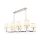Barrel Dining Room Pendant Light Fixture Traditional Fabric 6/8 Lights Chrome Hanging Lamp Kit Clearhalo 'Ceiling Lights' 'Island Lights' Lighting' 326032