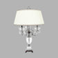 4 Lights Nightstand Lamp Countryside Swooping Arm Clear Crystal Table Light in White Clearhalo 'Lamps' 'Table Lamps' Lighting' 326112