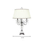 4 Lights Nightstand Lamp Countryside Swooping Arm Clear Crystal Table Light in White Clearhalo 'Lamps' 'Table Lamps' Lighting' 326113