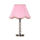 Scalloped Living Room Table Light Rural Single Light in Pink/Red/Coffee Night Lamp with Crystal Accent Clearhalo 'Lamps' 'Table Lamps' Lighting' 326159