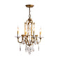 Crystal Antique Brass Chandelier Candlestick 4/6/9 Lights Traditional-Style Suspension Pendant Light Clearhalo 'Ceiling Lights' 'Chandeliers' Lighting' options 326250