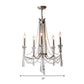 Candle Dining Room Chandelier Lighting Fixture Countryside 5/6 Lights Chrome Drop Pendant Clearhalo 'Ceiling Lights' 'Chandeliers' Lighting' options 326323