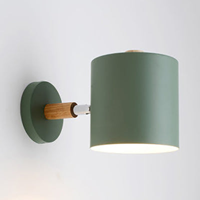 Modern Style Cylinder Wall Light Metal 1 Head Wall Lamp for Kid Bedroom Corridor Green Clearhalo 'Wall Lamps & Sconces' 'Wall Lights' Lighting' 32640