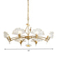 6/8 Lights Leaf-Shaped Ceiling Chandelier Rustic Brass Crystal Hanging Pendant Light for Living Room Clearhalo 'Ceiling Lights' 'Chandeliers' Lighting' options 326459