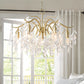 Clear Crystal Curvy Pendant Chandelier Rural 4/7/9 Lights Living Room Hanging Ceiling Light in Brass 7 Brass Clearhalo 'Ceiling Lights' 'Chandeliers' Lighting' options 326555_13fa21d2-1871-4ca6-bedf-ddbc72995906