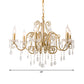 Gold 6 Lights Chandelier Lighting Fixture Lodge Crystal Candelabra Suspension Pendant Clearhalo 'Ceiling Lights' 'Chandeliers' Lighting' options 326621