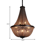 Gold 8 Lights Chandelier Light Traditional-Style Metal Chain Fringe Hanging Lamp Kit Clearhalo 'Ceiling Lights' 'Chandeliers' Lighting' options 326670