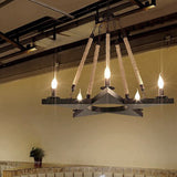 Metal Star-Shaped Chandelier Pendant Light Retro 5 Lights Restaurant Hanging Ceiling Fixture in Black/Rust Black Clearhalo 'Cast Iron' 'Ceiling Lights' 'Chandeliers' 'Industrial Chandeliers' 'Industrial' 'Metal' 'Middle Century Chandeliers' 'Rustic Chandeliers' 'Tiffany' Lighting' 326824