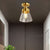 1 Light Gold Finish Semi Flush Mount Light with Conical Shade and Clear Glass Minimalist Semi Flush Ceiling Light Gold Clearhalo 'Ceiling Lights' 'Close To Ceiling Lights' 'Close to ceiling' 'Flush mount' Lighting' 326856