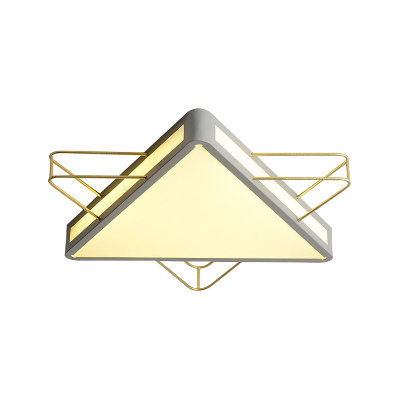 Star/Triangle Flush Mount Lighting Nordic Metal Black/Grey Ceiling Flush Light with Acrylic Diffuser Clearhalo 'Ceiling Lights' 'Close To Ceiling Lights' 'Close to ceiling' 'Flush mount' Lighting' 326933