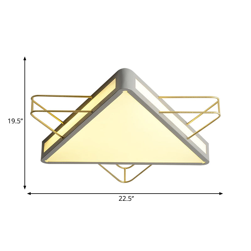 Star/Triangle Flush Mount Lighting Nordic Metal Black/Grey Ceiling Flush Light with Acrylic Diffuser Clearhalo 'Ceiling Lights' 'Close To Ceiling Lights' 'Close to ceiling' 'Flush mount' Lighting' 326934