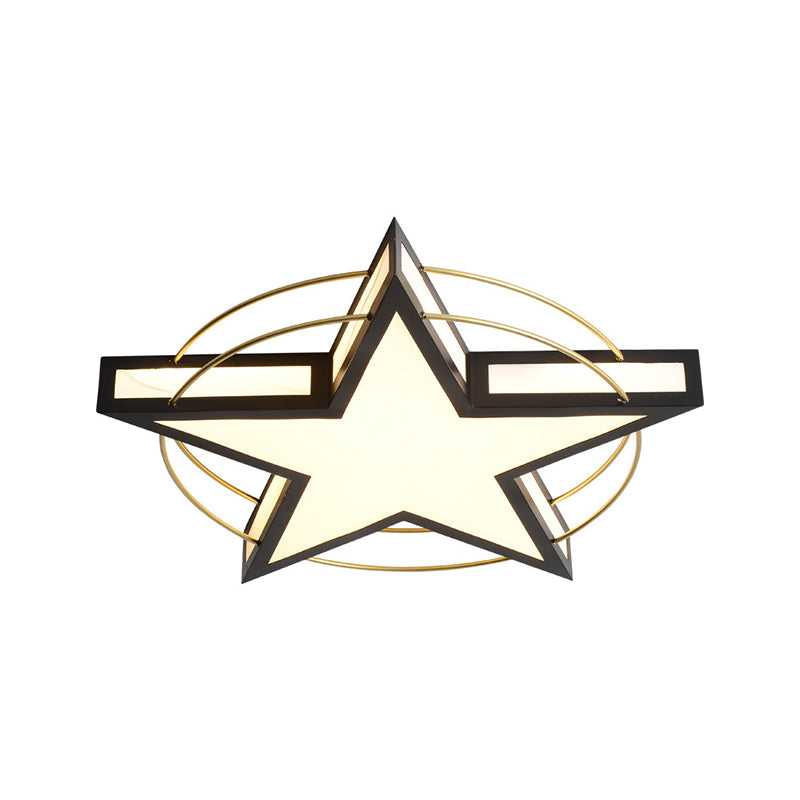 Star/Triangle Flush Mount Lighting Nordic Metal Black/Grey Ceiling Flush Light with Acrylic Diffuser Clearhalo 'Ceiling Lights' 'Close To Ceiling Lights' 'Close to ceiling' 'Flush mount' Lighting' 326940