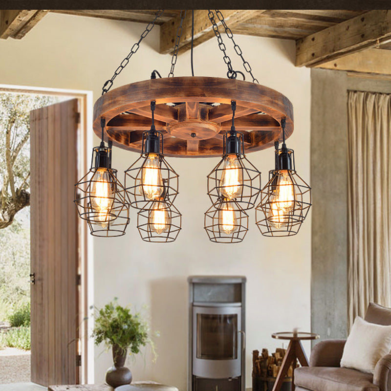 Metal Black Chandelier Lighting Fixture Globe 6/8 Lights Farmhouse Hanging Ceiling Light for Living Room 8 Black Clearhalo 'Cast Iron' 'Ceiling Lights' 'Chandeliers' 'Industrial Chandeliers' 'Industrial' 'Metal' 'Middle Century Chandeliers' 'Rustic Chandeliers' 'Tiffany' Lighting' 326945