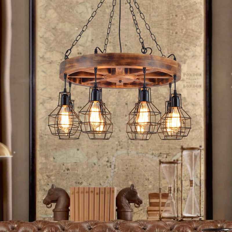 Metal Black Chandelier Lighting Fixture Globe 6/8 Lights Farmhouse Hanging Ceiling Light for Living Room Clearhalo 'Cast Iron' 'Ceiling Lights' 'Chandeliers' 'Industrial Chandeliers' 'Industrial' 'Metal' 'Middle Century Chandeliers' 'Rustic Chandeliers' 'Tiffany' Lighting' 326947