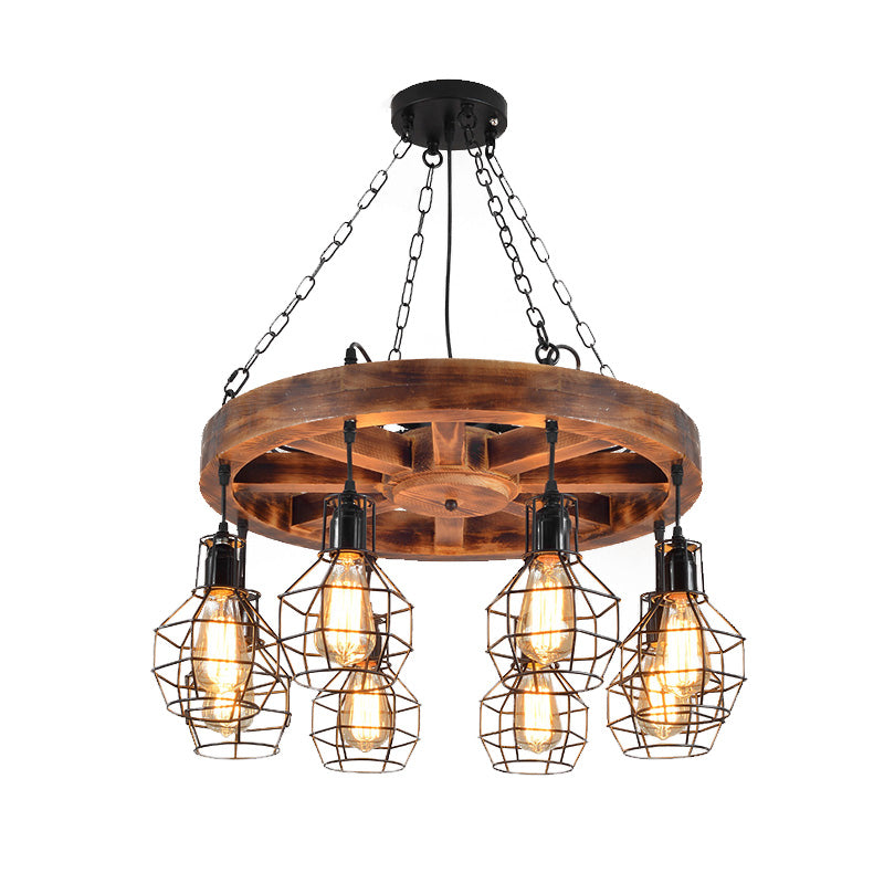 Metal Black Chandelier Lighting Fixture Globe 6/8 Lights Farmhouse Hanging Ceiling Light for Living Room Clearhalo 'Cast Iron' 'Ceiling Lights' 'Chandeliers' 'Industrial Chandeliers' 'Industrial' 'Metal' 'Middle Century Chandeliers' 'Rustic Chandeliers' 'Tiffany' Lighting' 326948