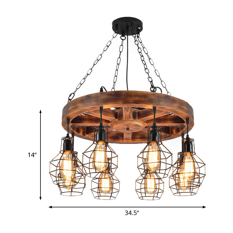 Metal Black Chandelier Lighting Fixture Globe 6/8 Lights Farmhouse Hanging Ceiling Light for Living Room Clearhalo 'Cast Iron' 'Ceiling Lights' 'Chandeliers' 'Industrial Chandeliers' 'Industrial' 'Metal' 'Middle Century Chandeliers' 'Rustic Chandeliers' 'Tiffany' Lighting' 326949