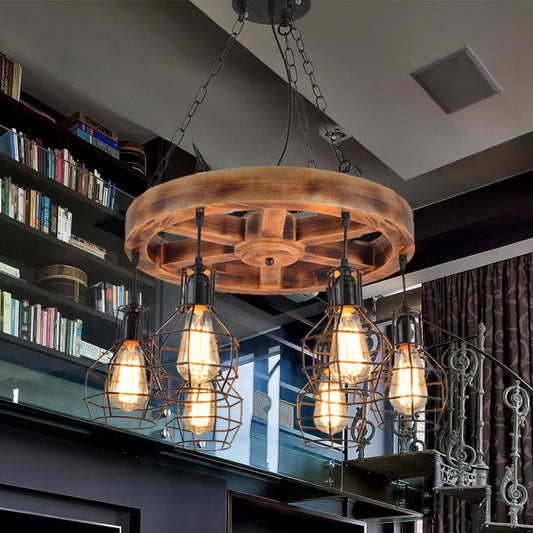 Metal Black Chandelier Lighting Fixture Globe 6/8 Lights Farmhouse Hanging Ceiling Light for Living Room 6 Black Clearhalo 'Cast Iron' 'Ceiling Lights' 'Chandeliers' 'Industrial Chandeliers' 'Industrial' 'Metal' 'Middle Century Chandeliers' 'Rustic Chandeliers' 'Tiffany' Lighting' 326950