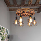 Metal Black Chandelier Lighting Fixture Globe 6/8 Lights Farmhouse Hanging Ceiling Light for Living Room Clearhalo 'Cast Iron' 'Ceiling Lights' 'Chandeliers' 'Industrial Chandeliers' 'Industrial' 'Metal' 'Middle Century Chandeliers' 'Rustic Chandeliers' 'Tiffany' Lighting' 326951