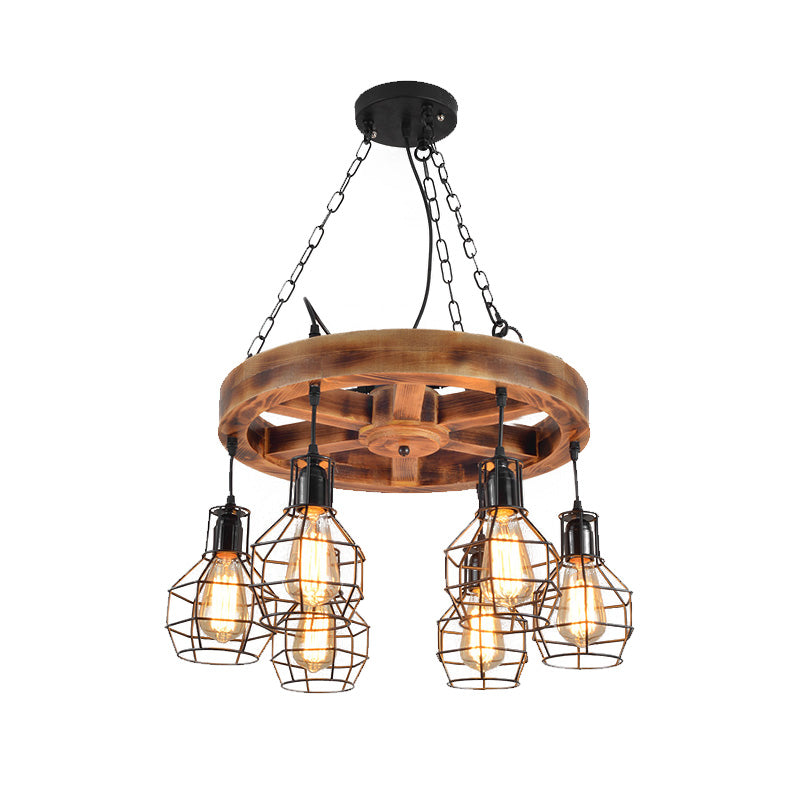 Metal Black Chandelier Lighting Fixture Globe 6/8 Lights Farmhouse Hanging Ceiling Light for Living Room Clearhalo 'Cast Iron' 'Ceiling Lights' 'Chandeliers' 'Industrial Chandeliers' 'Industrial' 'Metal' 'Middle Century Chandeliers' 'Rustic Chandeliers' 'Tiffany' Lighting' 326952
