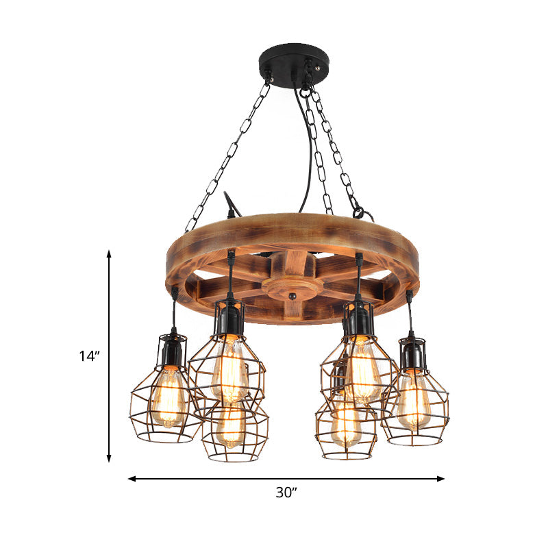 Metal Black Chandelier Lighting Fixture Globe 6/8 Lights Farmhouse Hanging Ceiling Light for Living Room Clearhalo 'Cast Iron' 'Ceiling Lights' 'Chandeliers' 'Industrial Chandeliers' 'Industrial' 'Metal' 'Middle Century Chandeliers' 'Rustic Chandeliers' 'Tiffany' Lighting' 326953