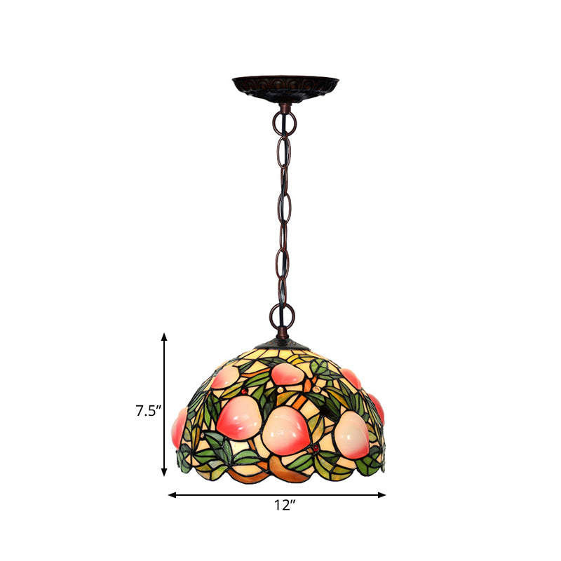 Pink Cut Glass 1/2/3 Lights Chandelier Light Victorian Peach Bronze Hanging Pendant for Dining Room, 12"/16"/20" Wide Clearhalo 'Ceiling Lights' 'Chandeliers' 'Industrial' 'Middle Century Chandeliers' 'Tiffany Chandeliers' 'Tiffany close to ceiling' 'Tiffany' Lighting' 326996