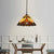 1 Light Kitchen Pendant Lamp Tiffany Bronze Ceiling Light with Conical Red Stained Glass Shade Red Clearhalo 'Ceiling Lights' 'Industrial' 'Middle Century Pendants' 'Pendant Lights' 'Pendants' 'Tiffany close to ceiling' 'Tiffany Pendants' 'Tiffany' Lighting' 327090