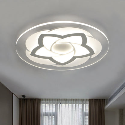 16"/19.5"/23.5"/29.5" W Flower Flush Light Modern Acrylic Ultra Thin Led Flush Ceiling Light for Bedroom White Clearhalo 'Ceiling Lights' 'Close To Ceiling Lights' 'Close to ceiling' 'Flush mount' Lighting' 327104