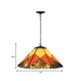 Conical White/Yellow/Orange Cut Glass Hanging Chandelier Baroque 2 Lights Bronze Suspension Pendant for Kitchen Clearhalo 'Ceiling Lights' 'Chandeliers' 'Industrial' 'Middle Century Chandeliers' 'Pendant Lights' 'Tiffany Chandeliers' 'Tiffany close to ceiling' 'Tiffany' Lighting' 327150