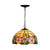 Blossom Pendulum Light 1 Light Red/Pink/Yellow Stained Glass Mediterranean Pendant Lighting Fixture Pink Clearhalo 'Ceiling Lights' 'Chandeliers' 'Industrial' 'Middle Century Pendants' 'Pendant Lights' 'Pendants' 'Tiffany close to ceiling' 'Tiffany Pendants' 'Tiffany' Lighting' 327195