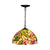 Blossom Pendulum Light 1 Light Red/Pink/Yellow Stained Glass Mediterranean Pendant Lighting Fixture Green Clearhalo 'Ceiling Lights' 'Chandeliers' 'Industrial' 'Middle Century Pendants' 'Pendant Lights' 'Pendants' 'Tiffany close to ceiling' 'Tiffany Pendants' 'Tiffany' Lighting' 327201