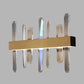 Clear Crystal Bar Wall Sconce Modernist LED Wall Lighting Fixture in Gold with Round/Rectangle Metal Shade Clearhalo 'Modern wall lights' 'Modern' 'Wall Lamps & Sconces' 'Wall Lights' Lighting' 327467