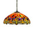 Tiffany Dragonfly Chandelier Light Fixture 3 Lights Orange/Blue/Green Cut Glass Hanging Lamp Kit for Kitchen Orange Clearhalo 'Ceiling Lights' 'Chandeliers' 'Industrial' 'Middle Century Chandeliers' 'Pendant Lights' 'Tiffany Chandeliers' 'Tiffany close to ceiling' 'Tiffany' Lighting' 327558
