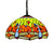 Dragonfly Chandelier Lighting Mediterranean Blue/Green Stained Glass 1/2 Lights Pendant for Kitchen 1 Green Clearhalo 'Ceiling Lights' 'Chandeliers' 'Industrial' 'Middle Century Chandeliers' 'Pendant Lights' 'Tiffany Chandeliers' 'Tiffany close to ceiling' 'Tiffany' Lighting' 327664