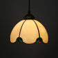 Black 1 Light Hanging Pendant Baroque Beige/Blue/Green Glass Domed Shade Drop Lamp for Dining Room Beige Clearhalo 'Ceiling Lights' 'Chandeliers' 'Industrial' 'Middle Century Pendants' 'Pendant Lights' 'Pendants' 'Tiffany close to ceiling' 'Tiffany Pendants' 'Tiffany' Lighting' 327773