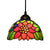 Blossom Pendant Light Fixture Tiffany Style Red/Pink/Green Cut Glass 1 Light Bronze Down Lighting for Dining Room Green Clearhalo 'Ceiling Lights' 'Industrial' 'Middle Century Pendants' 'Pendant Lights' 'Pendants' 'Tiffany close to ceiling' 'Tiffany Pendants' 'Tiffany' Lighting' 327870