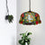 Blossom Red/Orange/Green Cut Glass Hanging Chandelier 3 Lights Bronze Ceiling Pendant Light for Kitchen Green Clearhalo 'Ceiling Lights' 'Chandeliers' 'Industrial' 'Middle Century Chandeliers' 'Tiffany Chandeliers' 'Tiffany close to ceiling' 'Tiffany' Lighting' 328032