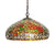 Blossom Red/Orange/Green Cut Glass Hanging Chandelier 3 Lights Bronze Ceiling Pendant Light for Kitchen Orange Clearhalo 'Ceiling Lights' 'Chandeliers' 'Industrial' 'Middle Century Chandeliers' 'Tiffany Chandeliers' 'Tiffany close to ceiling' 'Tiffany' Lighting' 328039