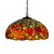 Blossom Red/Orange/Green Cut Glass Hanging Chandelier 3 Lights Bronze Ceiling Pendant Light for Kitchen Red Clearhalo 'Ceiling Lights' 'Chandeliers' 'Industrial' 'Middle Century Chandeliers' 'Tiffany Chandeliers' 'Tiffany close to ceiling' 'Tiffany' Lighting' 328041