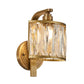 Traditionalism Square Wall Mount Lamp 1 Light Crystal Block Wall Sconce Lighting in Gold Clearhalo 'Wall Lamps & Sconces' 'Wall Lights' Lighting' 328161