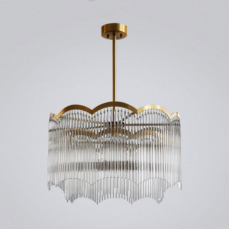 Crystal Gold Hanging Chandelier Round 6/9 Lights Traditional Ceiling Down Lighting Pendant for Bedroom Clearhalo 'Ceiling Lights' 'Chandeliers' Lighting' options 328519