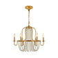 4/6 Lights Chandelier Light Minimalism Candlestick Crystal Hanging Lamp Kit in Gold for Bedroom Clearhalo 'Ceiling Lights' 'Chandeliers' Lighting' options 328751