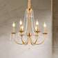 6 Lights Chandelier Lighting Traditional Curvy Arm Crystal Ceiling Pendant Light in Gold Clearhalo 'Ceiling Lights' 'Chandeliers' Lighting' options 328966