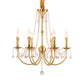 6 Lights Chandelier Lighting Traditional Curvy Arm Crystal Ceiling Pendant Light in Gold Clearhalo 'Ceiling Lights' 'Chandeliers' Lighting' options 328968