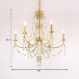 6 Lights Crystal Chandelier Lighting Fixture Minimalism Gold Candelabra Bedroom Ceiling Lamp Clearhalo 'Ceiling Lights' 'Chandeliers' Lighting' options 328974