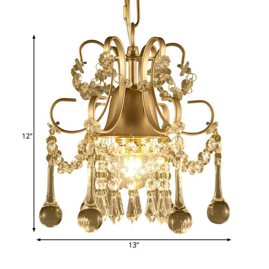 Crystal Swooping Arm Ceiling Chandelier Simple 3 Lights Living Room Pendant Light Fixture in Champagne Clearhalo 'Ceiling Lights' 'Chandeliers' Lighting' options 328984